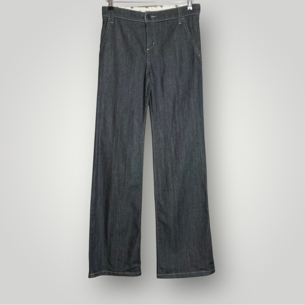 BCBGMaxAzria Sam Wide Leg Jeans Size 26 Downtown Wash Stretch Dark Wash - Picture 2 of 9